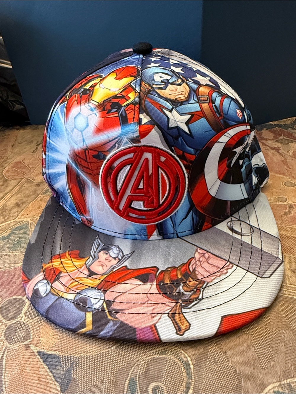 Avenger Kids Blue Red Multicharacter Baseball Hat